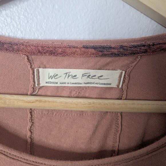 Free People We the Free‎ Knot-Back Tee Women's Medium Rose Clay - Picture 3 of 3